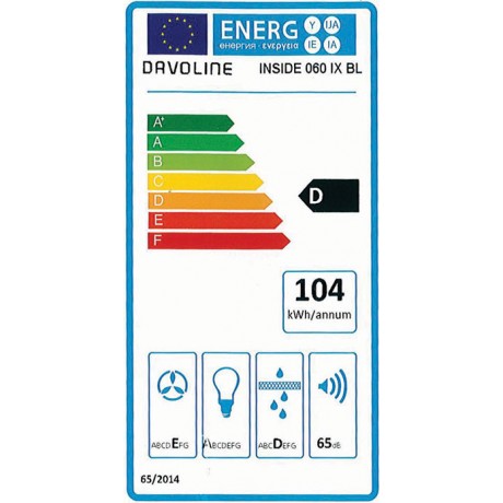 Davoline INSIDE 060 IX BL 60cm Inox Εντοιχιζόμενος Απορροφητήρας
